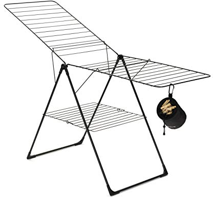 Brabantia Wäscheständer, T-Modell, für den Innenbereich, 20 m schwarz