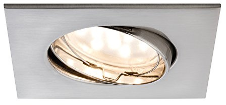 Paulmann 927.73 Premium EBL Set Coin klar eckig schwenkbar LED 3x6,8W 2700K 230V 51mm Eisen gebürstet 92773 Spot Einbaustrahler Einbauleuchte