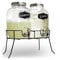 SHINE Glass Drinks Dispenser Mason JAR Home Outdoor Picnic BBQ Parties with TAP & Metal Mug jar set With STAND SUMMER PARTY GLASS BOTTLES 2 X 4L GLASS