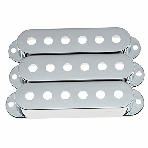 Dopro 50/50/50 mm Couvertures de micro de guitare ST Stratocaster en plastique chromé 3 couvertures de micro à bobine unique pour Stratocaster