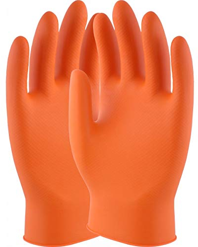 UCI DG-Maxim™ Premium Extra Thick NBR Nitrile Disposable Gloves 50's - Tattoo (XXL, Orange)