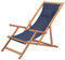 Tidyard Strandstuhl mit Armlehne, Klappbar, Blau, aus Holzrahmen + Stoff, Campingstuhl Holz-Liegestuhl, Gartenliege, Garten Terrasse Balkon