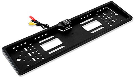 Topuality Europäische Kfz-Kennzeichenhalter-CCD Rückfahrkamera mit 12-LED-Nachtsicht