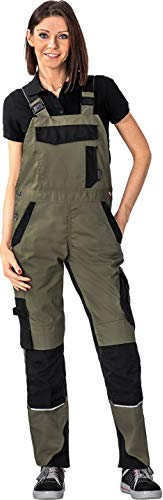 Planam Norit Damen Latzhose Oliv schwarz Modell 6535 Größe 34