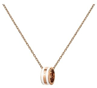 Daniel Wellington Emalie - Collane in acciaio inossidabile rosa oro (316L) con placcatura oro rosa
