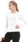 MathCat Women's Long Sleeve Running Yoga Tops with Thumbholes, Workout Gym Shirts for Women, Seamless Base Layer Thermal Tops for Sports Fitness(WH.M) White