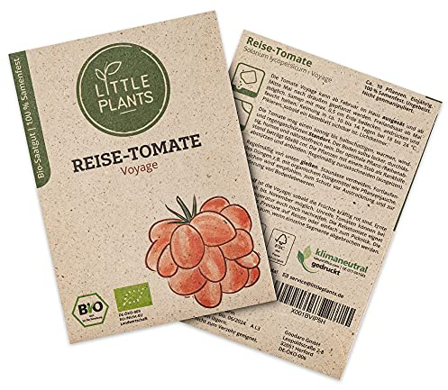 Little Plants BIO Tomatensamen Voyage, 10 Tomaten Samen, hohe Keimrate, 100% Natürlich, BIO Samen Reisetomate für Gemüsegarten Tomaten Hochbeet – BIO Tomate Samen Nachhaltig