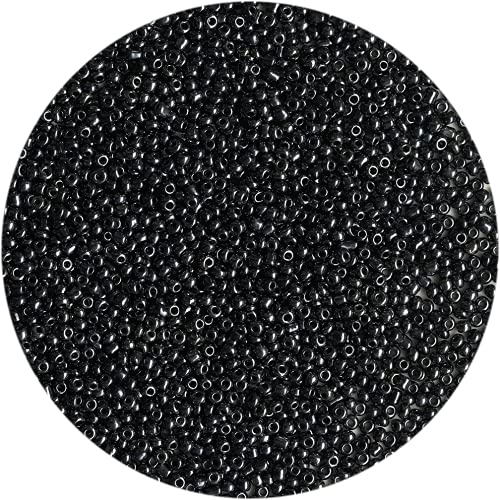 Seed Beads 110 Grams About 4000pcs, 3mm 8/0 Black Pearl Glass Craft Beads for Making Earrings, Bracelets, Pendants, Waist Jewelry,DIY Handmade(Black Pearl)