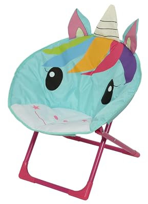 Kinderstuhl mit Einhorn-Motiv, zusammenklappbar, für den Garten, tragbar, Kapazität 50 kg
