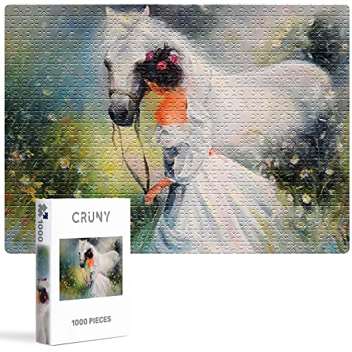 CRUNY Puzzle 1000 Teile Erwachsener kniffel Spaß für die ganze Familie - Abwechslungsreiche 1000 Puzzleteilige Motive für jeden Geschmack, Puzzle Erwachsene, Puzzel 1000 + Teile - Motiv Pferd