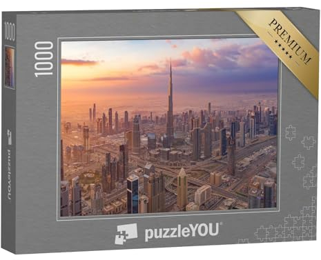 puzzleYOU: Puzzle 1000 Teile „Luftaufnahme des Burj Khalifa in Dubai Downtown“ – aus der Puzzle-Kollektion Burj Khalifa