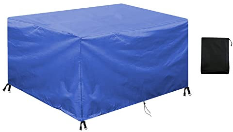 Copertura per Mobili da Giardino 260x160x90cm Copertura Tavolo Esterno Copritavolo Impermeabile 420D Oxford, Telo Copri Tavolo Antivento Antipolvere Anti-UV, Copertura Mobili Protettive da Giardino