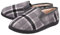 DUNLOP Mens Famous Slippers with Elasticated Gusset, Grey Checked, 9.5 UK