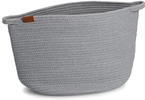 Zeller 14440 Aufbewahrungskorb, Baumwolle/Polyester, grau, ca. 38 x 27 x 31 cm