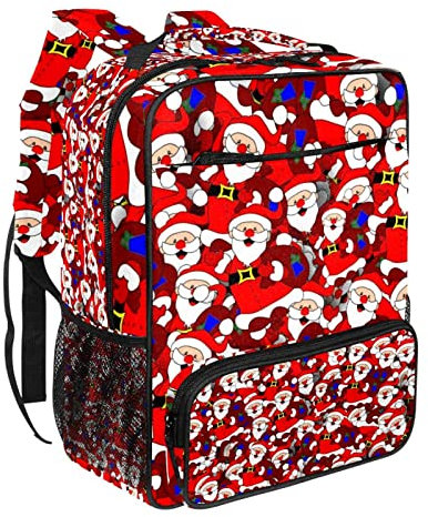 Robuster Rucksack Studenten Büchertasche für Reisen Schule Camping Happy Santa, mehrfarbig, Einheitsgröße