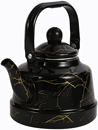 REJOON Percolateur cafetière 1.1L épaissie émail cafetière théière avec poignée cuisinière à Induction Bouilloire Outils de Cuisine (Color : Svart)