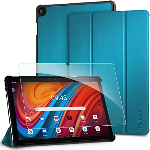 EasyAcc Hülle Kompatibel mit Lenovo Tab M10 3rd Gen 10.1 TB328 2022 mit Schutzfolie - Ultra Dünn Case mit Standfunktion Auto Sleep Wake Up Funktion Slim Schutzhülle,Pfauenblau