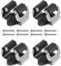 JIANGCHA 4 Pieces Mop Wall Mounted Clips Mop Broom Holder Tools Mop Wall Mounted Hangers with Screws for Kitchen Bathroom Workroom Balcony Closet Basement