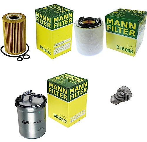 EISENFELS Filter Set Inspektionspaket erstellt mit MANN-FILTER Ölfilter HU 7008 z, Luftfilter C 15 008, Kraftstofffilter WK 823/2, Verschlussschraube