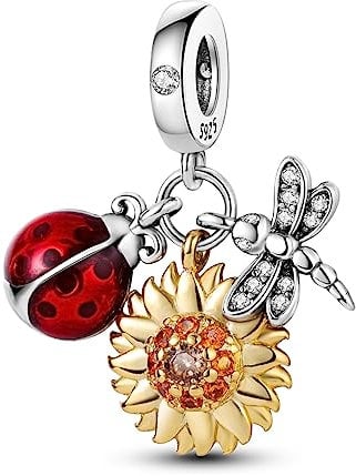 Parmuz 925 Sterling Silver Charms for Bracelet Love Star Moon Travel Butterfly Cross Charms for Woman Dangle Pendants Beads Jewelry Gift