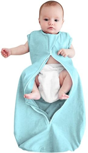 HINATAA Wickeltuch für Baby, Neugeborene Baby Schlafsack, Baby Swaddle Sack Atmungsaktiv Weiche Premium Baumwolle für Kinder Alter 0-3/3-6 Monate (Grün, 3-6 Monate)