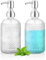 Kyraton Seifenspender, 350 ml Dicker Seifenspender mit klarem Glas 2 Stück mit Edelstahlpumpe, nachfüllbarer Seifenspender für die Badezimmerküche mit für Handseife, ätherisches Öl, Lotion