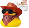 Coole Badeenten | Lustige Cowboy-Ente | Coole Rubber Ducks Sonnenbrille | Badeente Mit Cowboyhut | Auto-Ornamente Für Das Armaturenbrett | Badespielzeug-Schwimmente | Gummi Enten