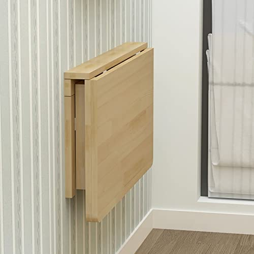 wandklapptisch klapptisch Wand wandtisch klappbar, Klappbarer Klapptisch zur Wandmontage für kleinen Raum, schwebender Klappschreibtisch, Klapptisch, Wandtisch aus massivem Holz mit Halterun
