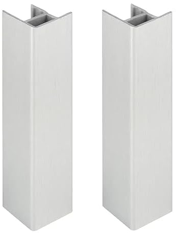 cyclingcolors 2x Connettore Zoccolino Battiscopa 150mm colore argento aluminium Bordo Mobili Cucina Zoccolo Giunzione multiangolo angolare