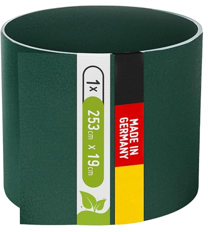 TerraUno Nachhaltige Sichtschutzstreifen für Doppelstabmatten, Polypropylen, Made in Germany, RAL 6005 Grün, 1 Streifen, extra stabil, Lederoptik, Zaun Sichtschutz mit UV-Beständigkeit