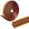 Bande décorative flexible autocollante en PVC - 5 m - Triangle - Pour bords muraux, joints d'armoire, 38 x 26 mm (marron avec doré)