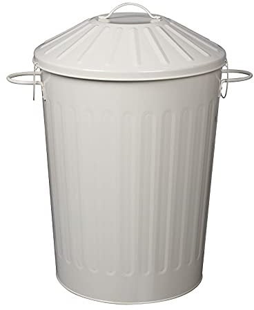 simpa 60L Colourful Vintage Style Metal Tapered Dustbins & Lids - Dark Blue 62cm (H) x 38cm (Dia)