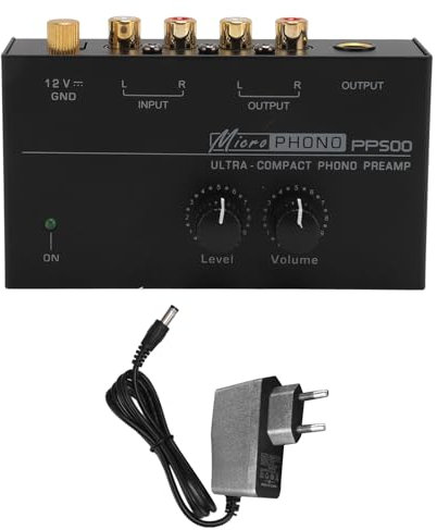Phono-Vorverstärker für Plattenspieler, Stereo-HiFi-Phonograph, Plattenspieler-Vorverstärker Vorverstärker mit RIAA-entzerrtem, Rauscharmem A/D-Wandler (EU-Stecker)