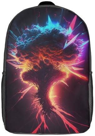 FUmoney Neon Roots 17-Zoll-Kinderrucksack, modischer, lustiger Rucksack, Büchertasche für Jungen und Teenager, 3D-gedruckt für Jungen