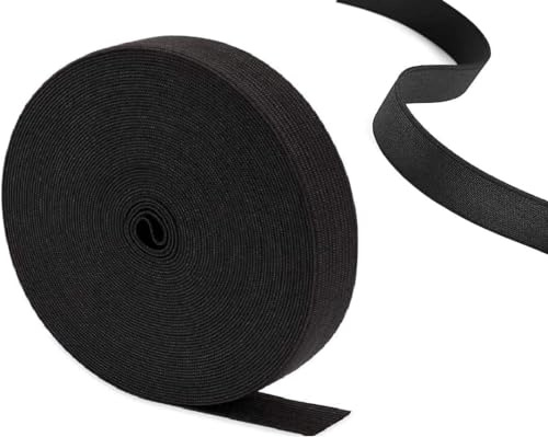 Black Elastic Flat Woven Heavy Stretch Sewing Bands Webbing Garment Tailoring Dress Skirt Waist Band Headbands Trouser Art and Craft Elastic 25mm,50mm,75mm (1 Inch x 10 Meter)