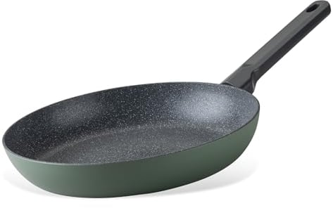 Fackelmann Balance 28cm Pfanne – Recyceltes Aluminium, Keramik-Antihaft, PFAS-frei – Induktionsgeeignet, Hitzebeständiger Griff - PFAS-frei, Green Smoke