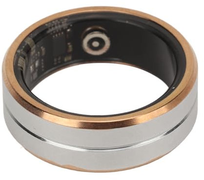 Health Monitoring Smart Ring Fitness Tracker for Men Women Silver Gold, Waterproof Sleep Camera Control (Size 9)