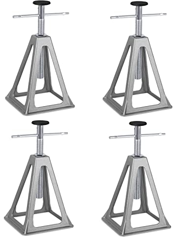 HENGMEI Caravan Stützbock 4 Stück, Wagenheber Unterstellböcke für Wohnmobilzubehör Wohnwagen, bis 1000 Kg pro Stütze belastbar, Aluminium