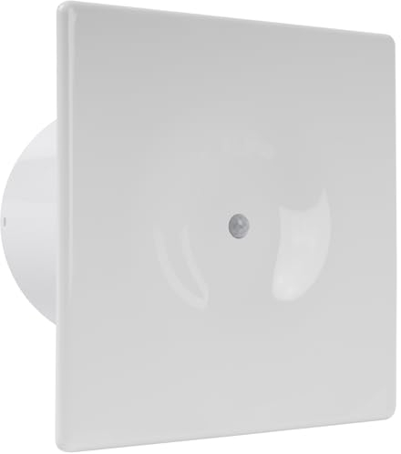 Vent Systems 100 mm elektrischer 2-stufiger Badventilator - mit Timer und Bewegungssensor - Wand und Deckenmontage - geräuscharmer Lüfter - energieeffizienter Ventilator für Haus, Küche, Garage