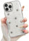 EYZUTAK Case for iPhone 14 Pro, Bling Glitter 3D Stars Phone Case Cute Sparkly Crystal Clear Star Aesthetic Design Case Slim Soft Durable TPU Transparent Protective Cover for Women Girls - Star