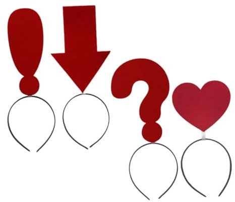 PLAFOPE 4 Stück Symbol-stirnband Partyzubehör Stirnband Lustig -haarband Party-stirnbänder Herz-kopf-bopper Herz Kopfbedeckung Party-haarreifen Party-stirnband Haarschmuck Plastik
