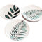 Darthome Set of 6 Emerald Green Leaf Dinner Plates 27cm Ceramic Modern Country Leaves Table