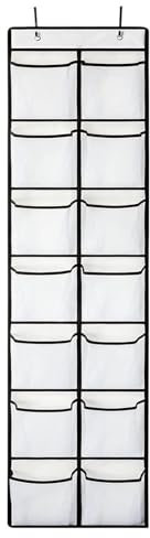 ZQSFPK Over Door Shoe Storage Hanging Shoe Organizer with 14 Pockets - Space Saving Closet Door Shoe Rack for Men Women Kids - No Tools Installation Clear Hanging Shoe Holder