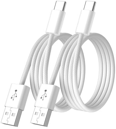 Cable Trenzado Carplay para iPhone 16 15 Coche 1m 2 Pack,18W 3A Cable USB C a USB Carplay para Apple CarPlay y Android Auto,Cable USB a USB C Carga Rápida Datos para Samsung A55 A35 A15 A54 A34 A25