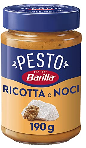 Barilla Pesto Ricotta e Noci, Pesto alla Siciliana, Senza Glutine, Sugo Pronto per Pasta, 190 g (Confezione da 6)