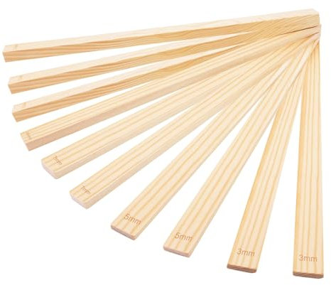 VOANZO Confezioni di Guide per mattarello in Legno per Ceramica, Guide per Spessore mattarello in Argilla, Utensili per Ceramica e Fango per Una laminazione precisa, Set di Utensili per Ceramica