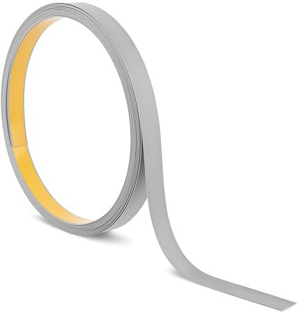 Quest Flachstange Flachleiste Kunststoff Selbstklebend – Länge: 10m – Zierleisten, PVC-Profil für Bau & Dekoration (Grau, 10m x 20mm)