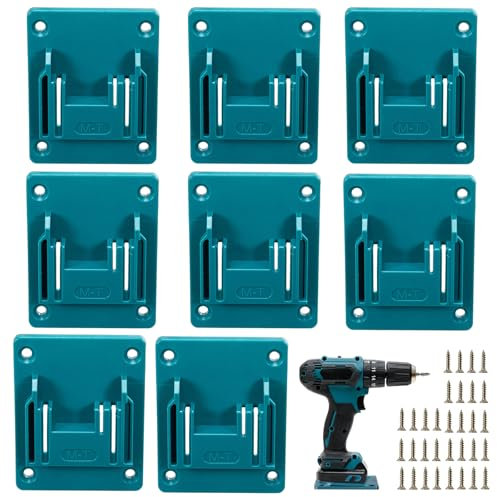 Lot de 8 supports muraux pour outils Makita 18 V, outils électriques, support de machine, support de vissage avec vis, support de machine, support de machine, support de machine d'atelier de stockage