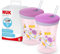 NUK Action Cup Trinkbecher für Kinder im praktischen Doppelpack | 12+ Monate | 230 ml | Drehdeckel mit weichem Strohhalm | auslaufsicher | BPA-frei | lila Krabbe | 2 Stück