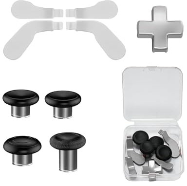 Peixiong Paletas de Control Elite 9 en 1 para Xbox Elite 2 Core, palancas de Control, D-Pads de reemplazo (Plateado)